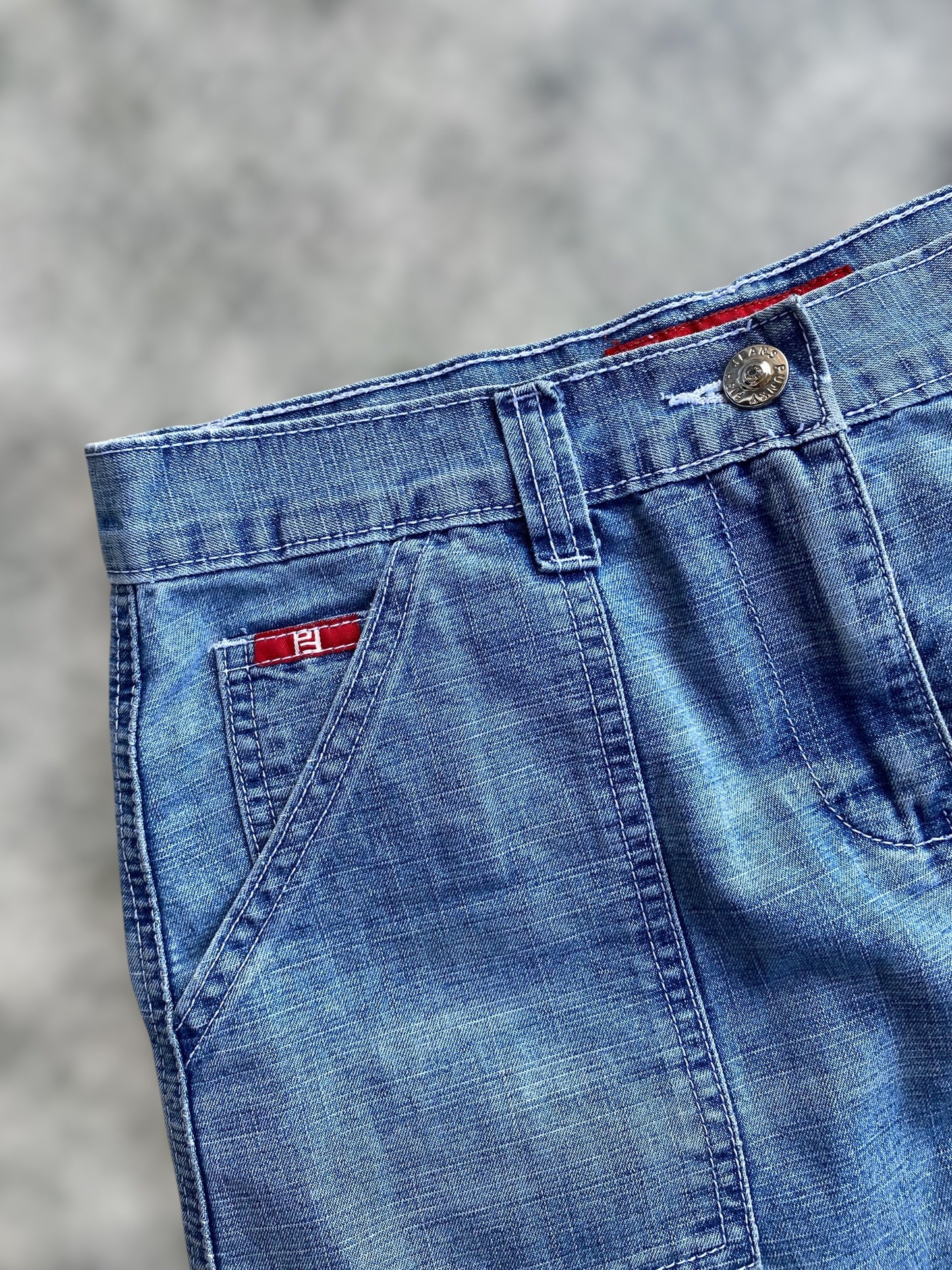 Vintage cargo Jean skirt