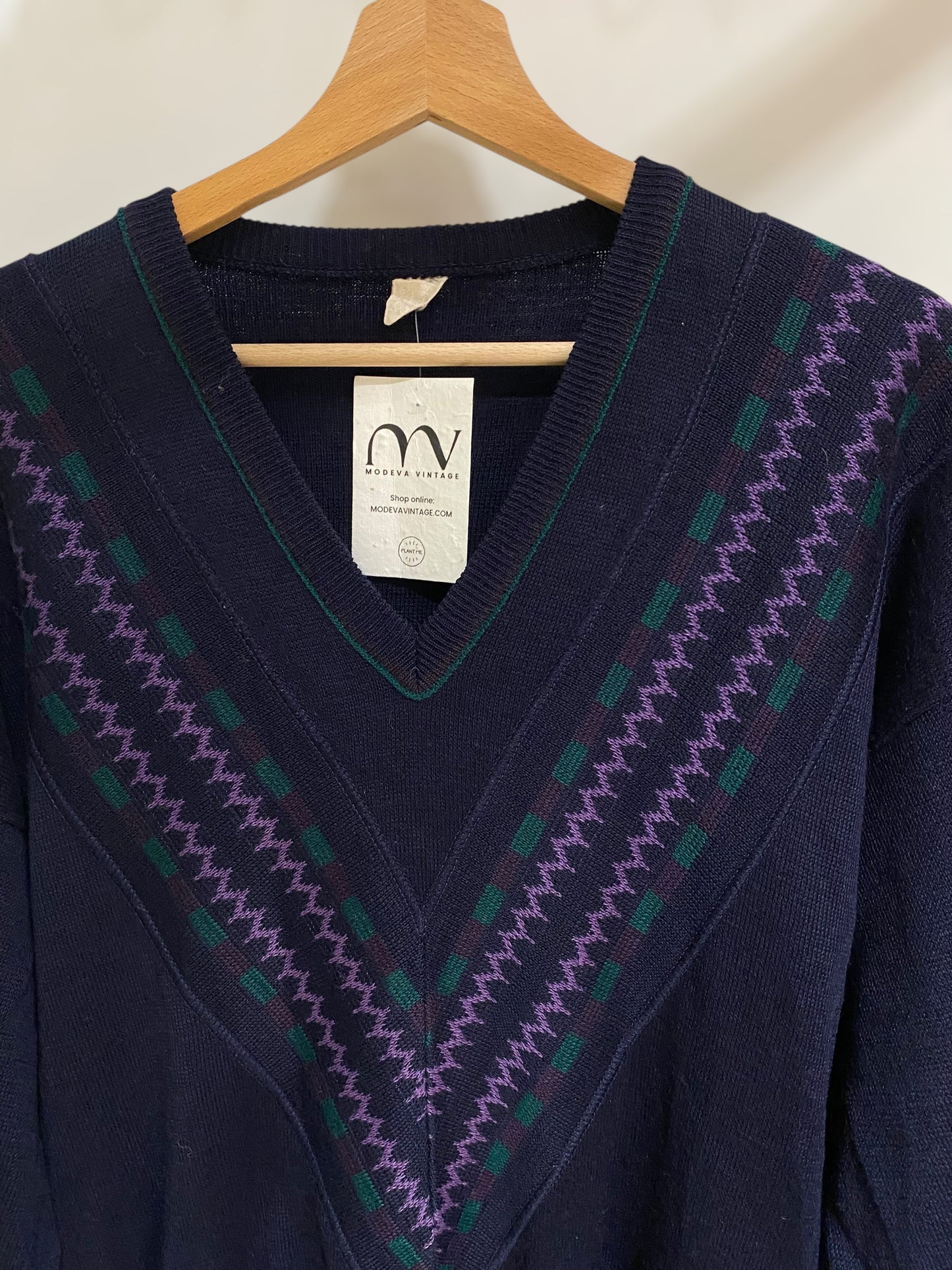 Dark purple v neck sweater