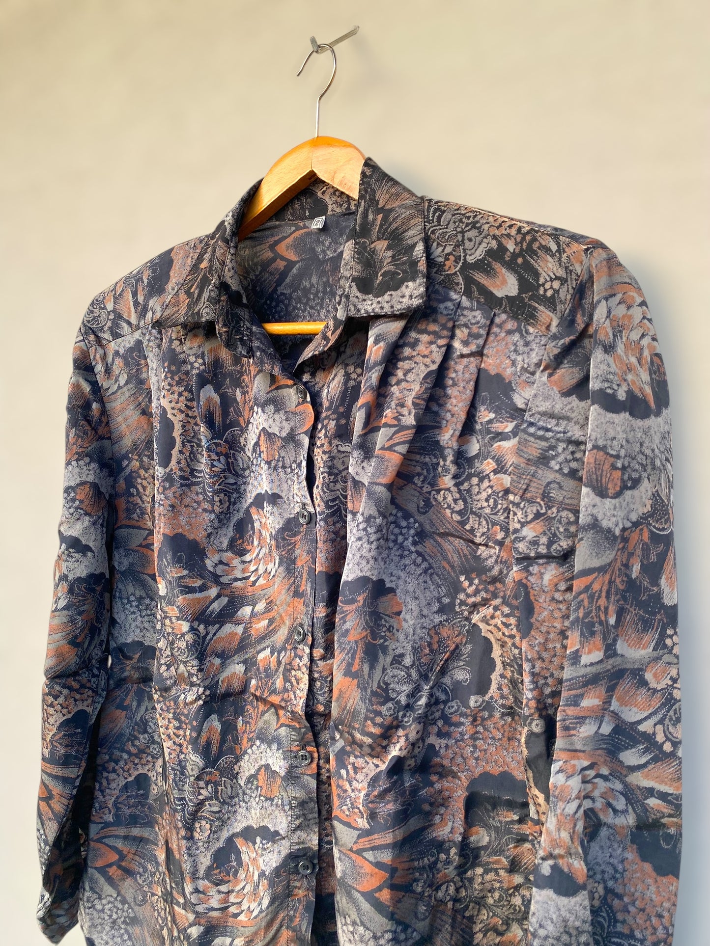 Vintage shirt with dark shiny print