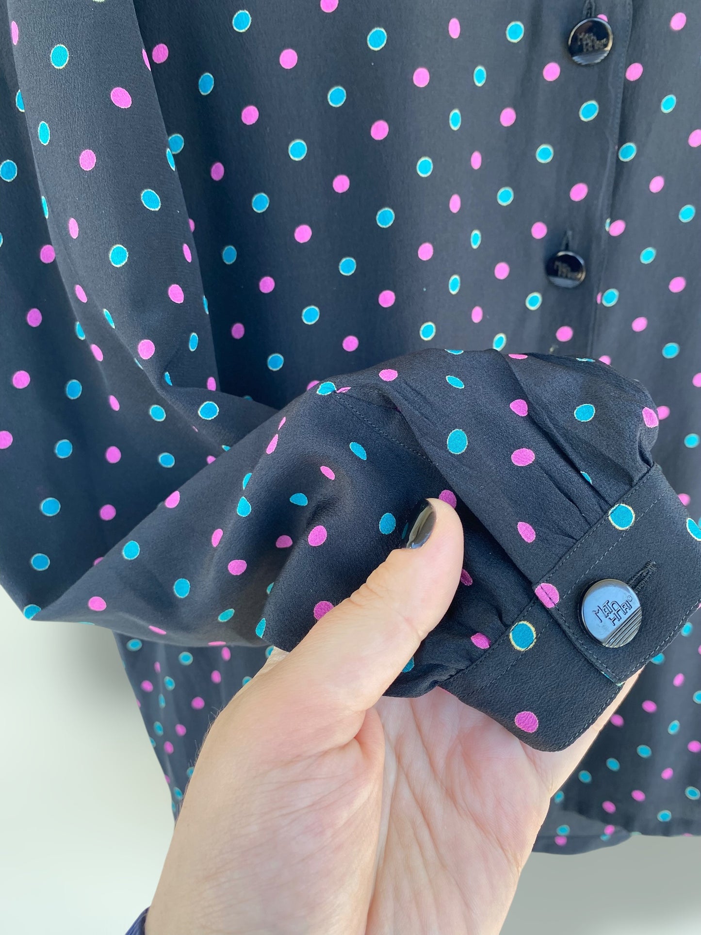 Polca dot silk vintage shirt