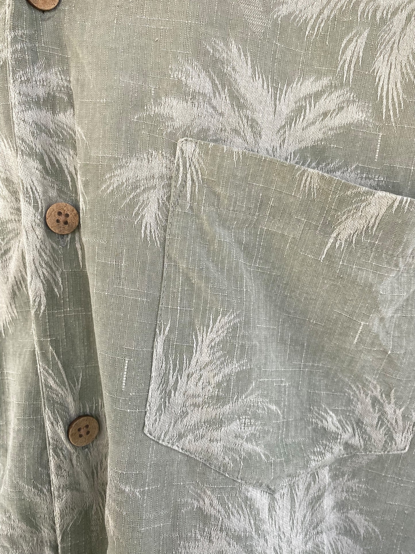 Silk mint Hawaiian shirt