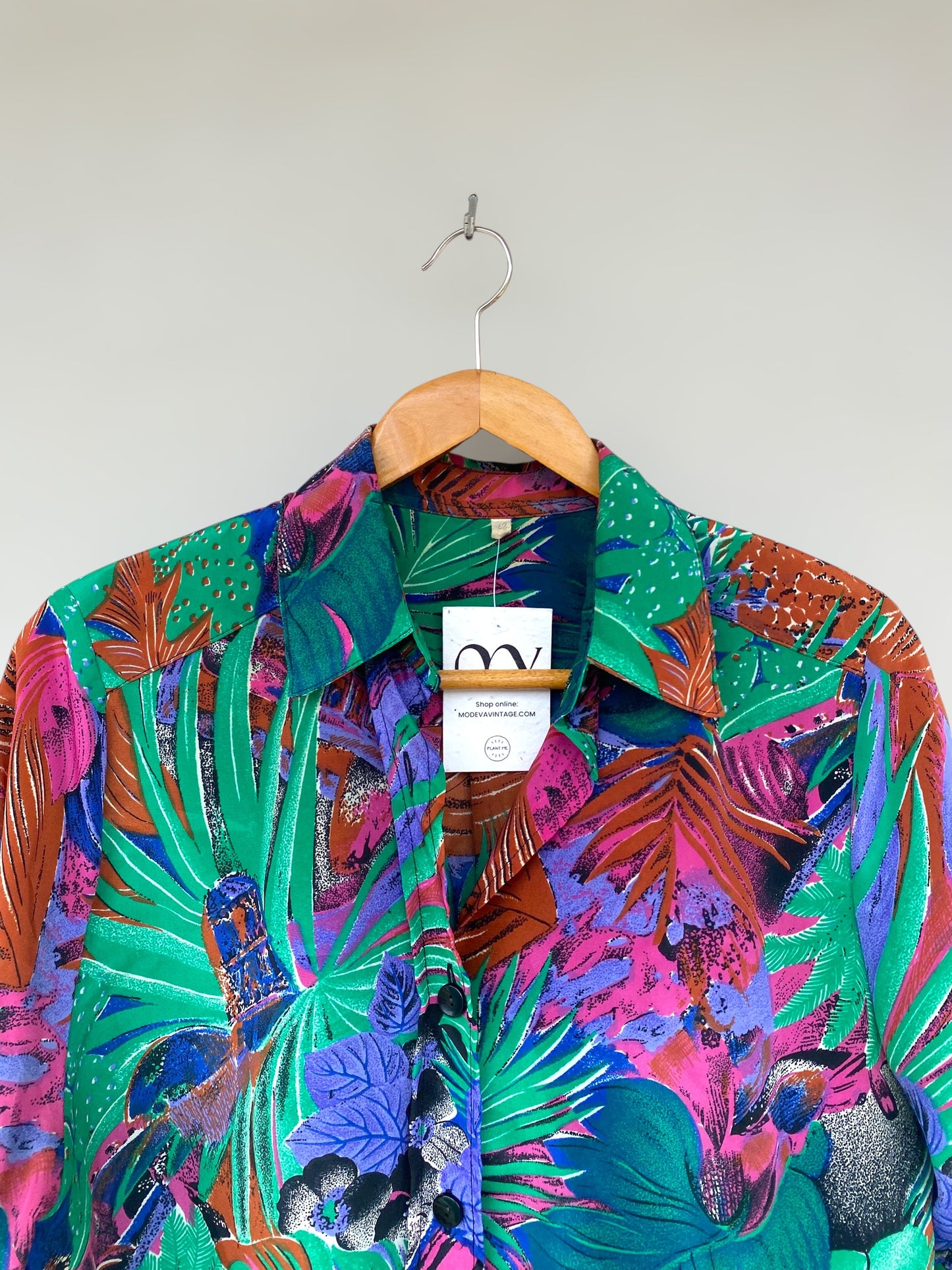 “Vintage jungle” reworked cropped shirt
