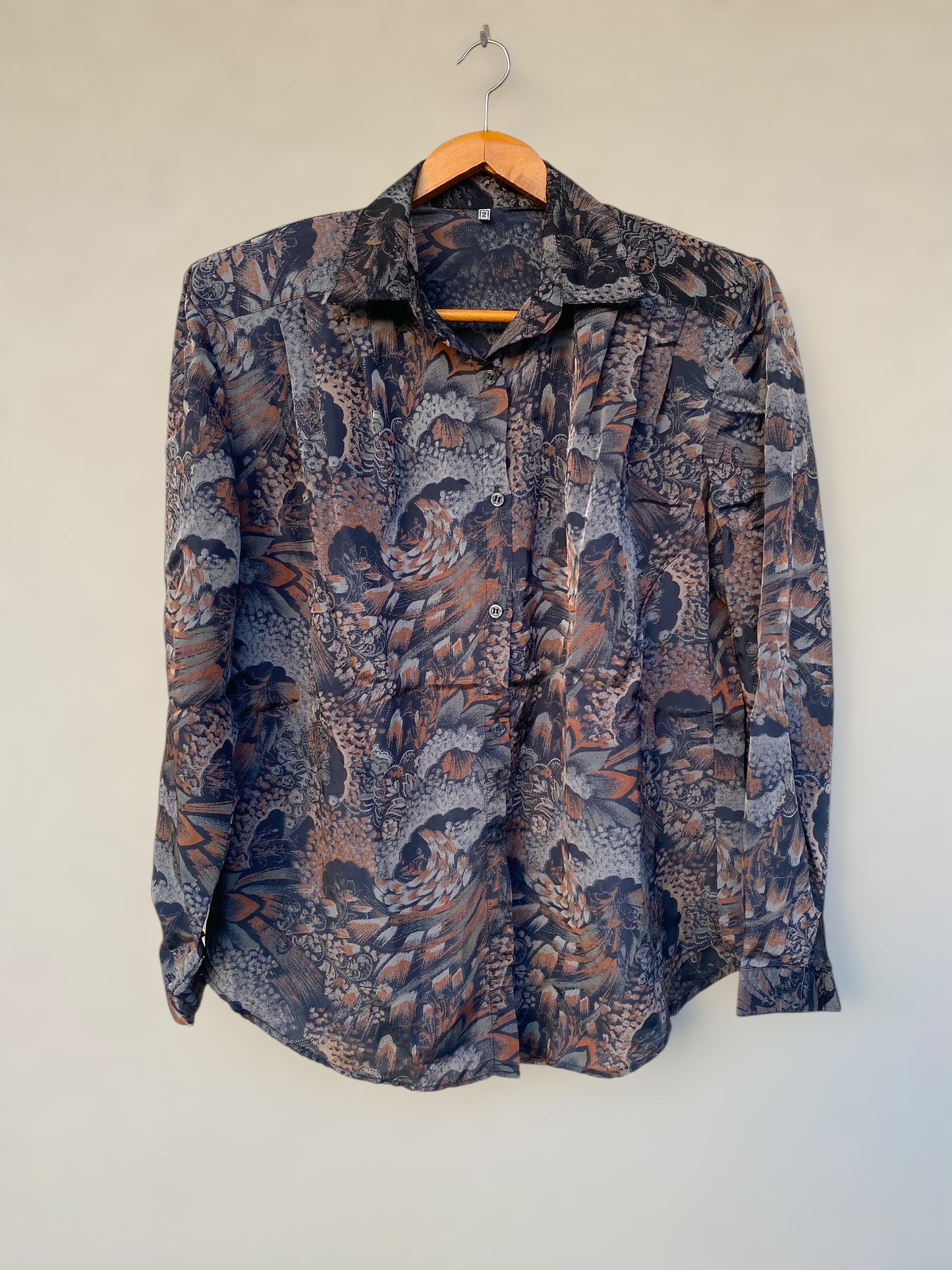 Vintage shirt with dark shiny print