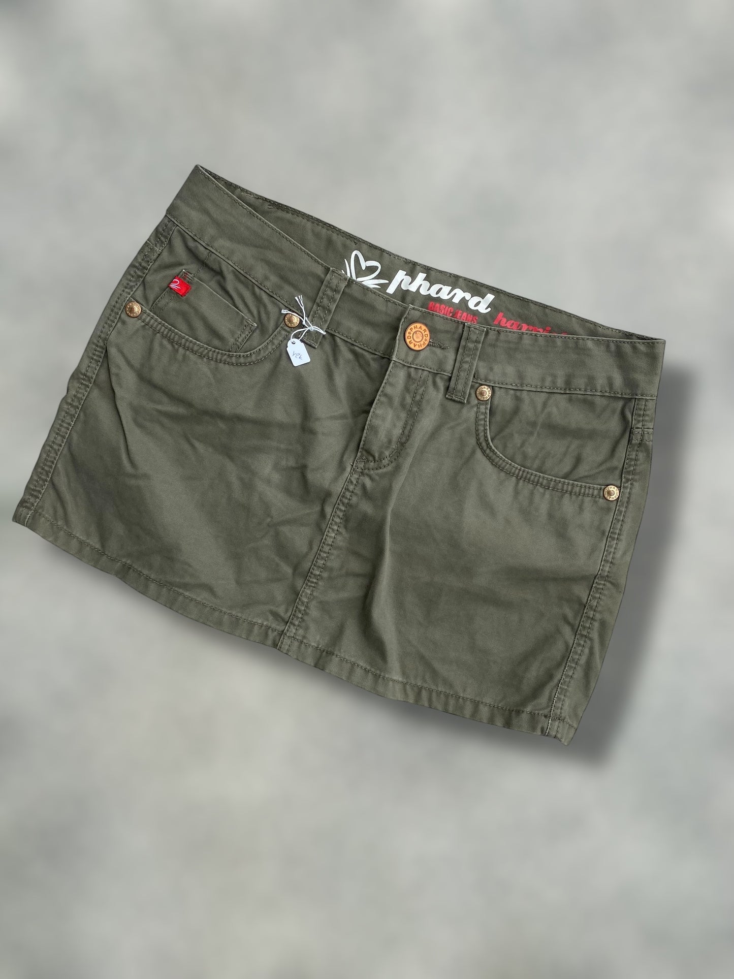 Phard 00s olive  low waisted mini skirt