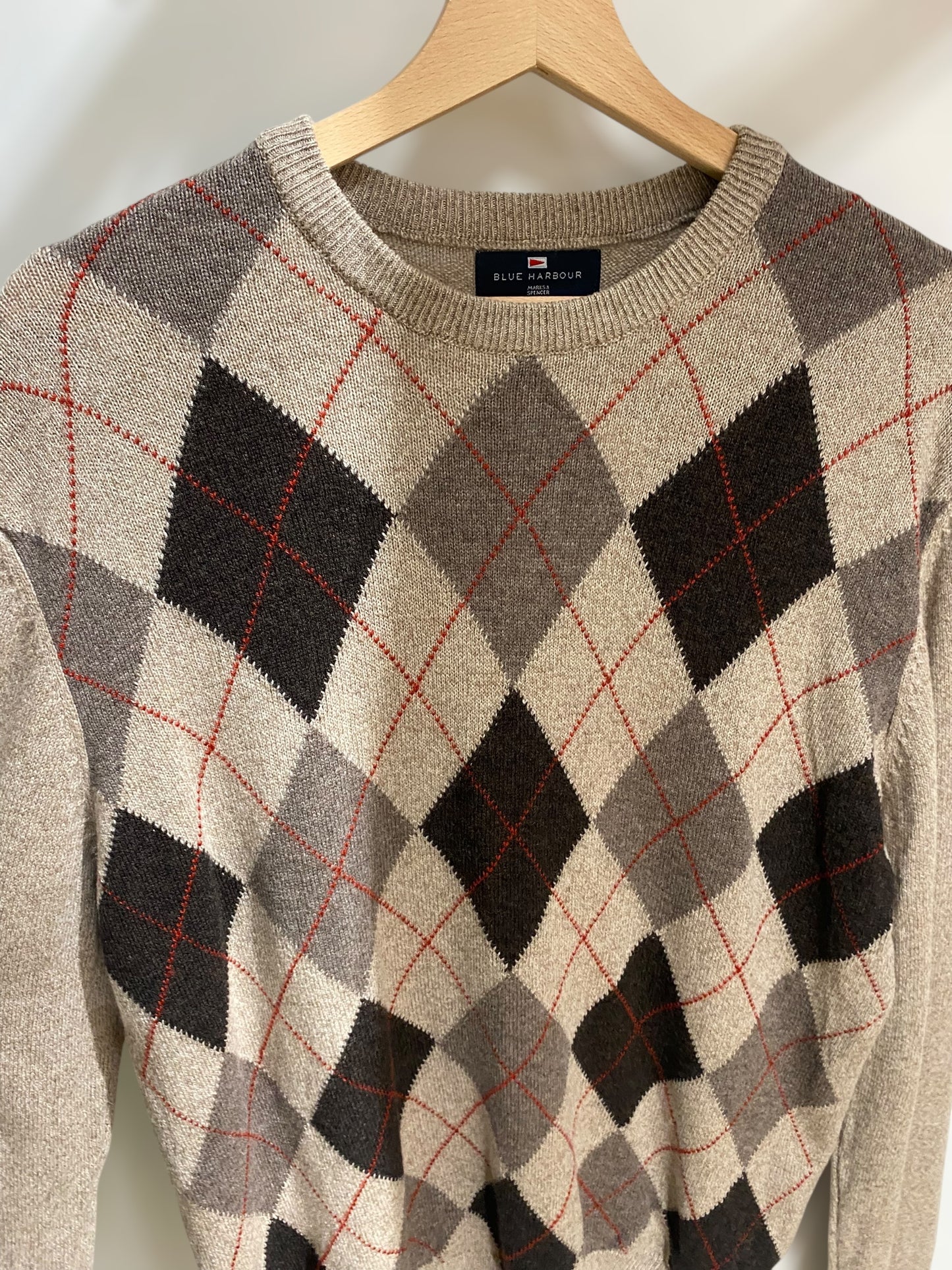 Vintage woolen argyle sweater