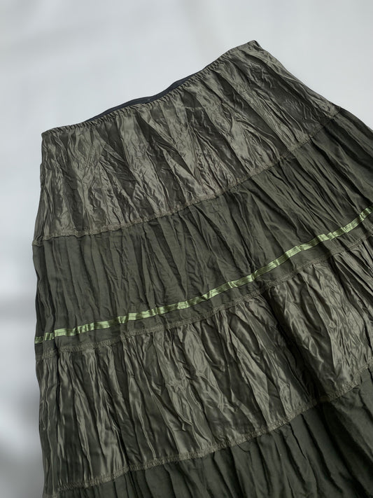 CANDA boho olive green skirt