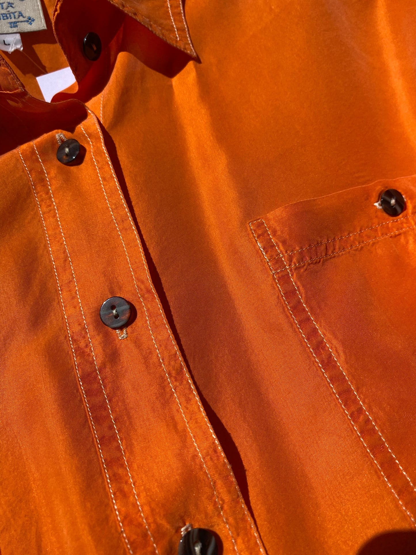 “Mandarin” silk vintage shirt