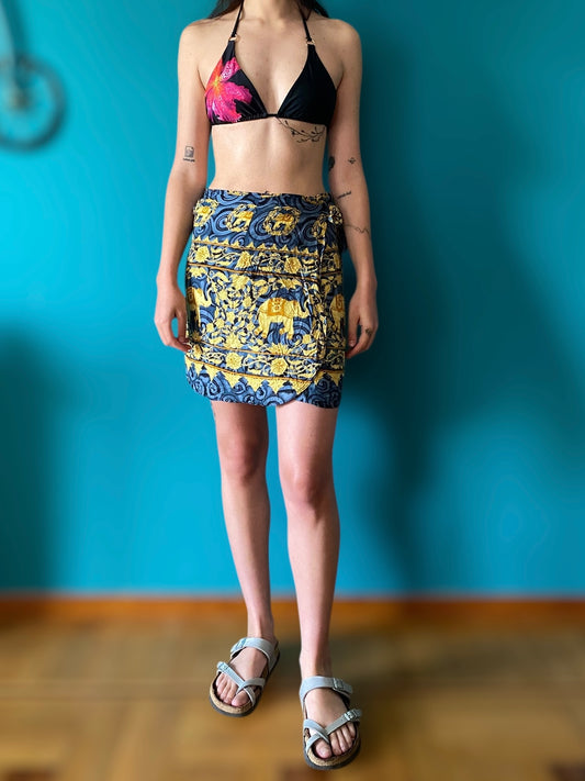 Vintage boho pareo with elephants