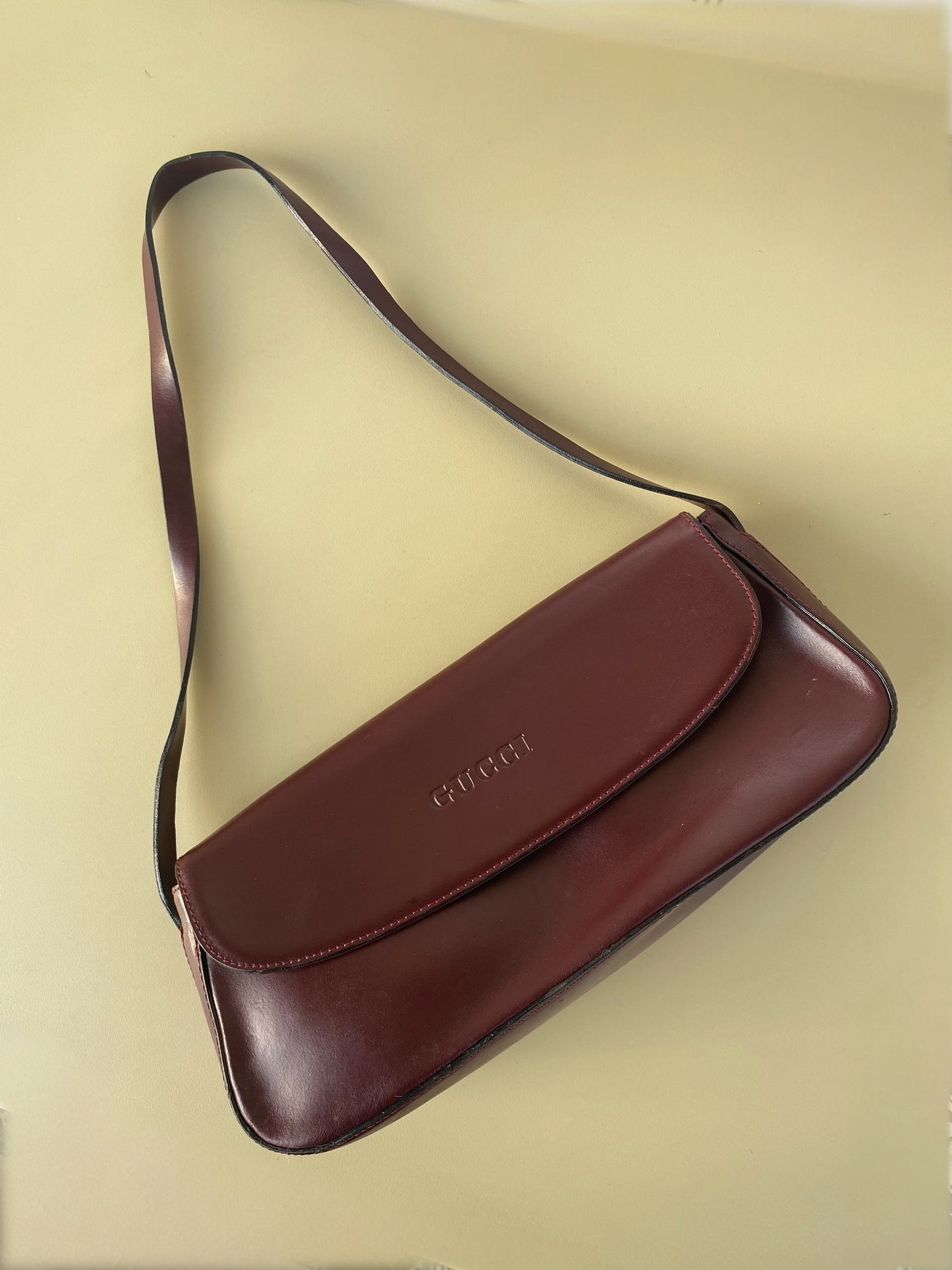 Cold burgundy GUCCI shoulder bag