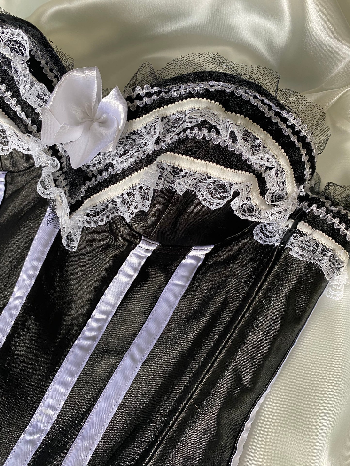 Black corset with white detailing
