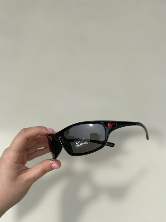 Vintage Nike sunglasses in black color with red logo