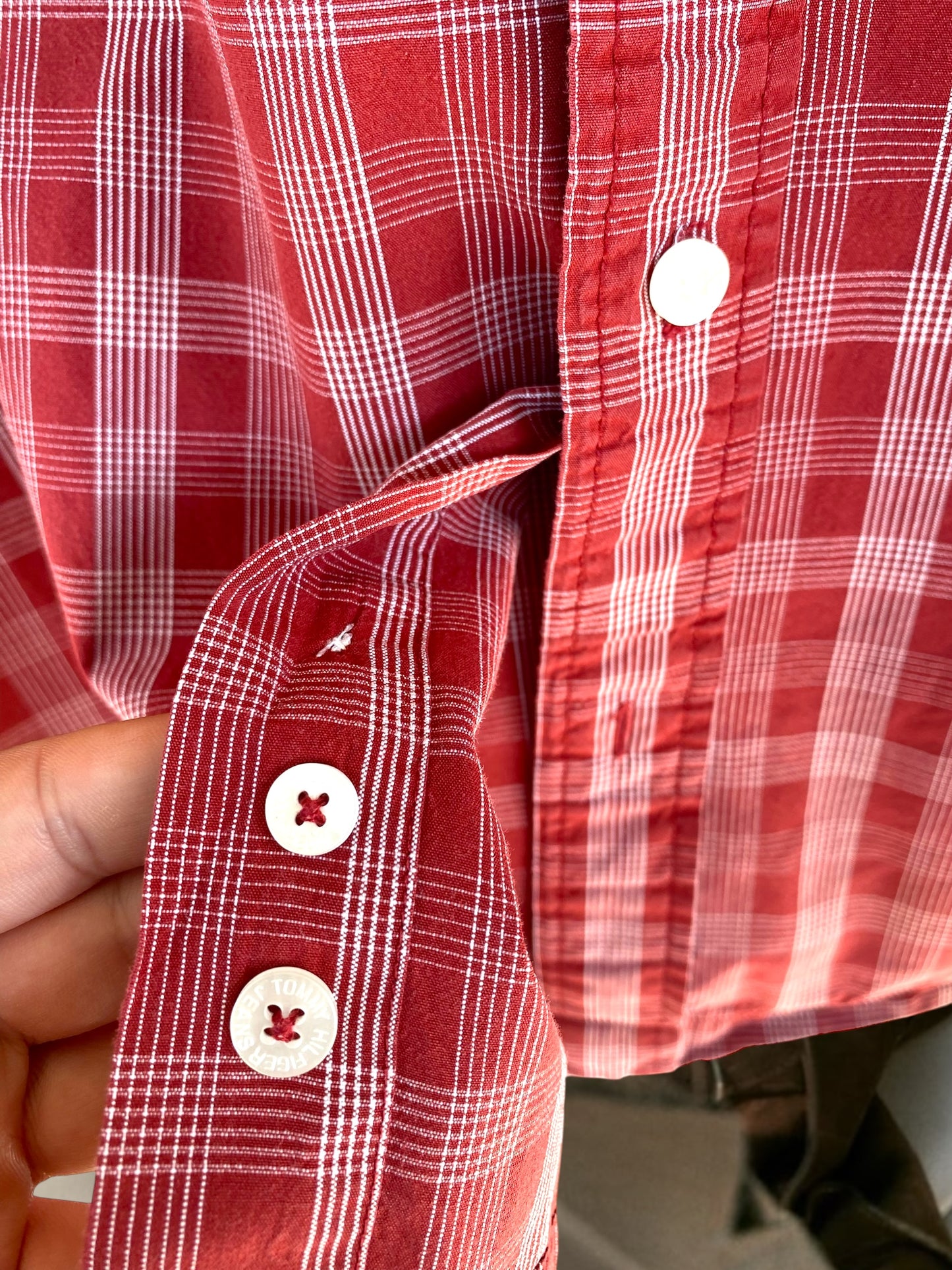 Red checkered Tommy Jeans shirt