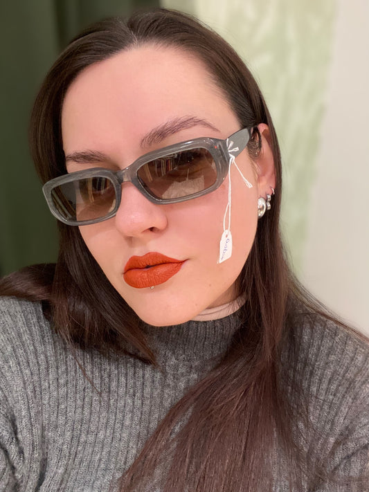Deadstock La Perla vintage sunglasses in sparkling grey color