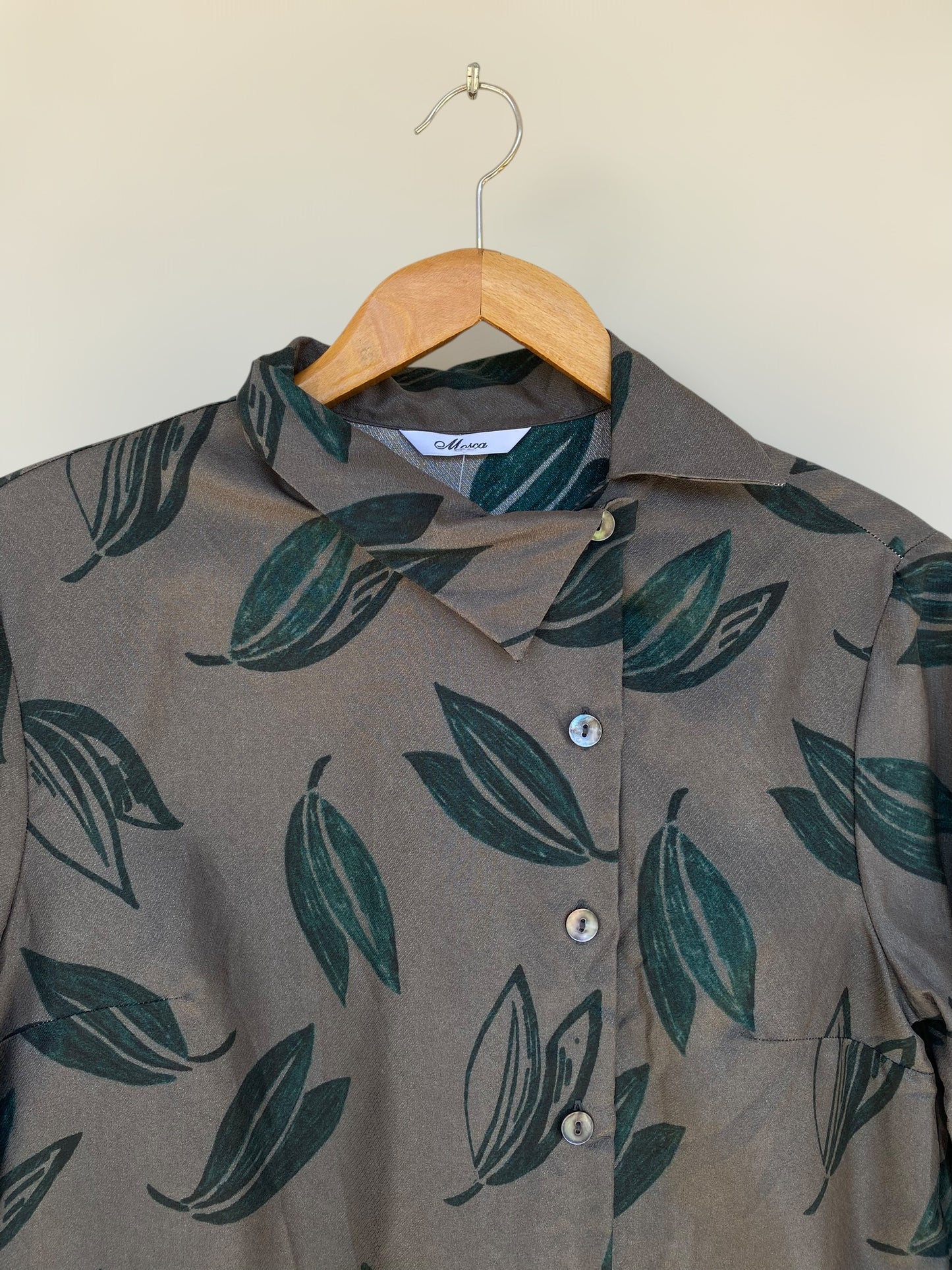 Japanese style side button silk shirt