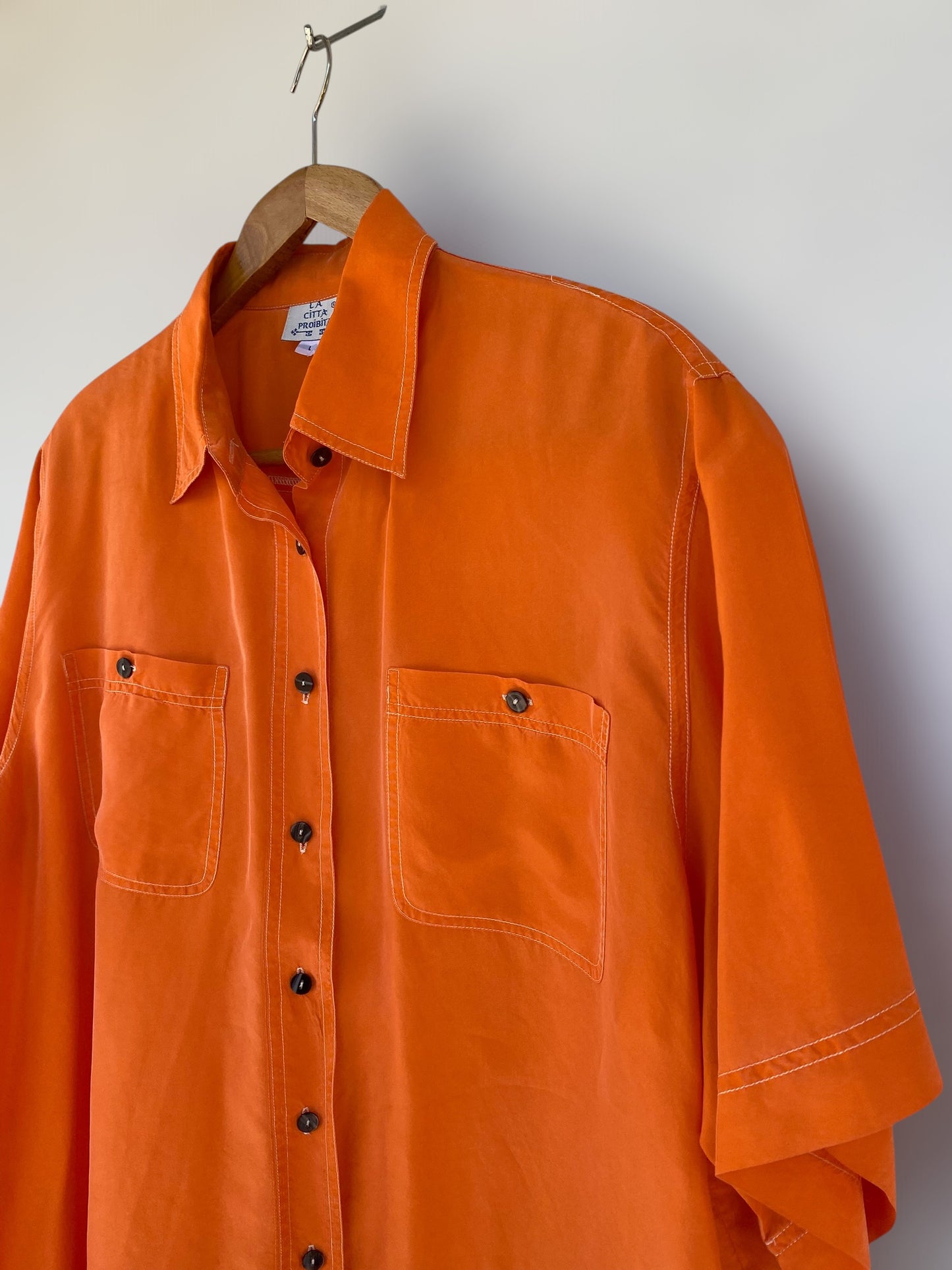 “Mandarin” silk vintage shirt