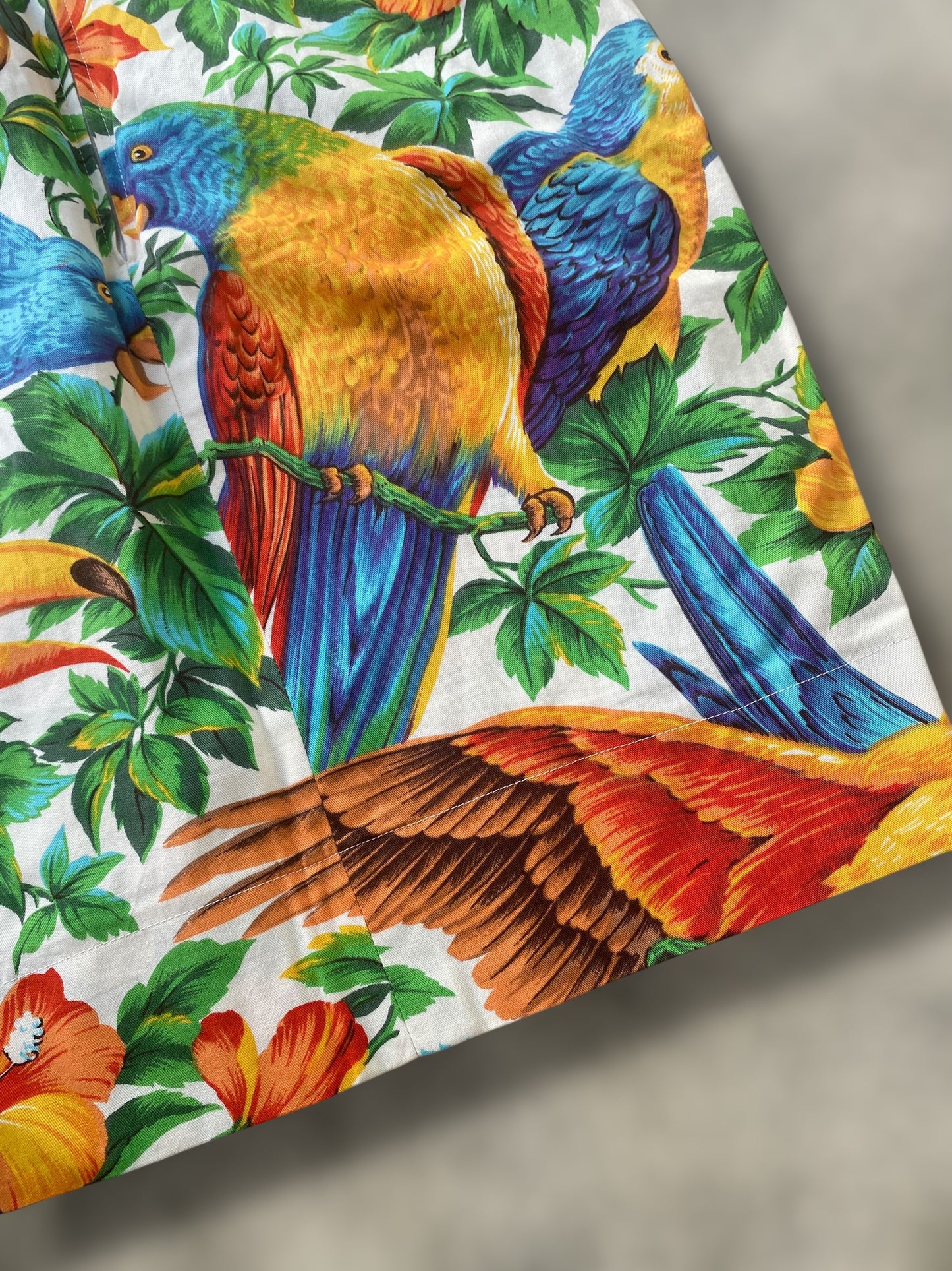 “Exotic parrots” 90s cotton skirt