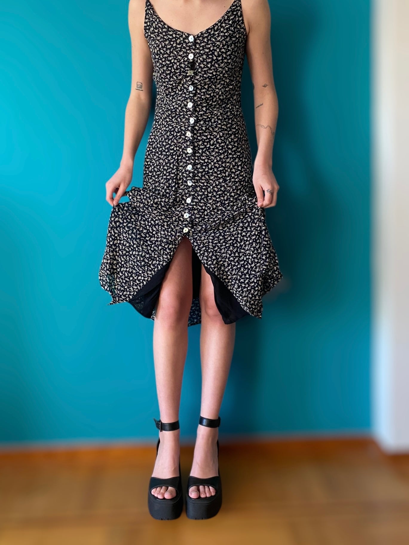 Front button up cottage dress