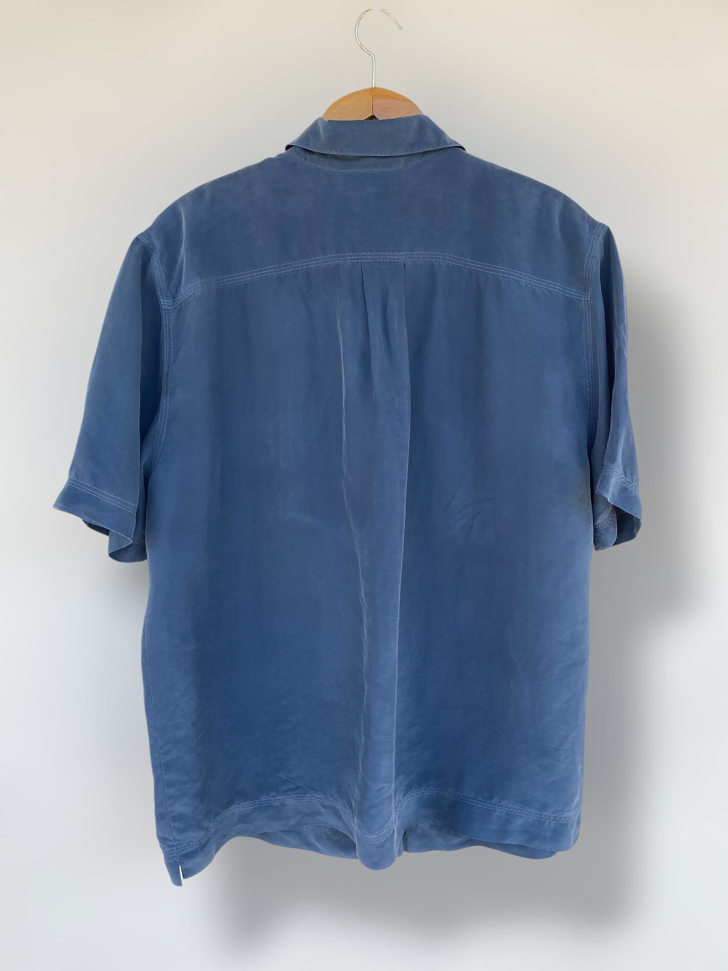 Vintage silk blue casual shirt