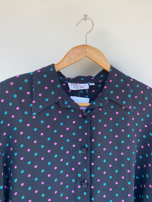 Polca dot silk vintage shirt