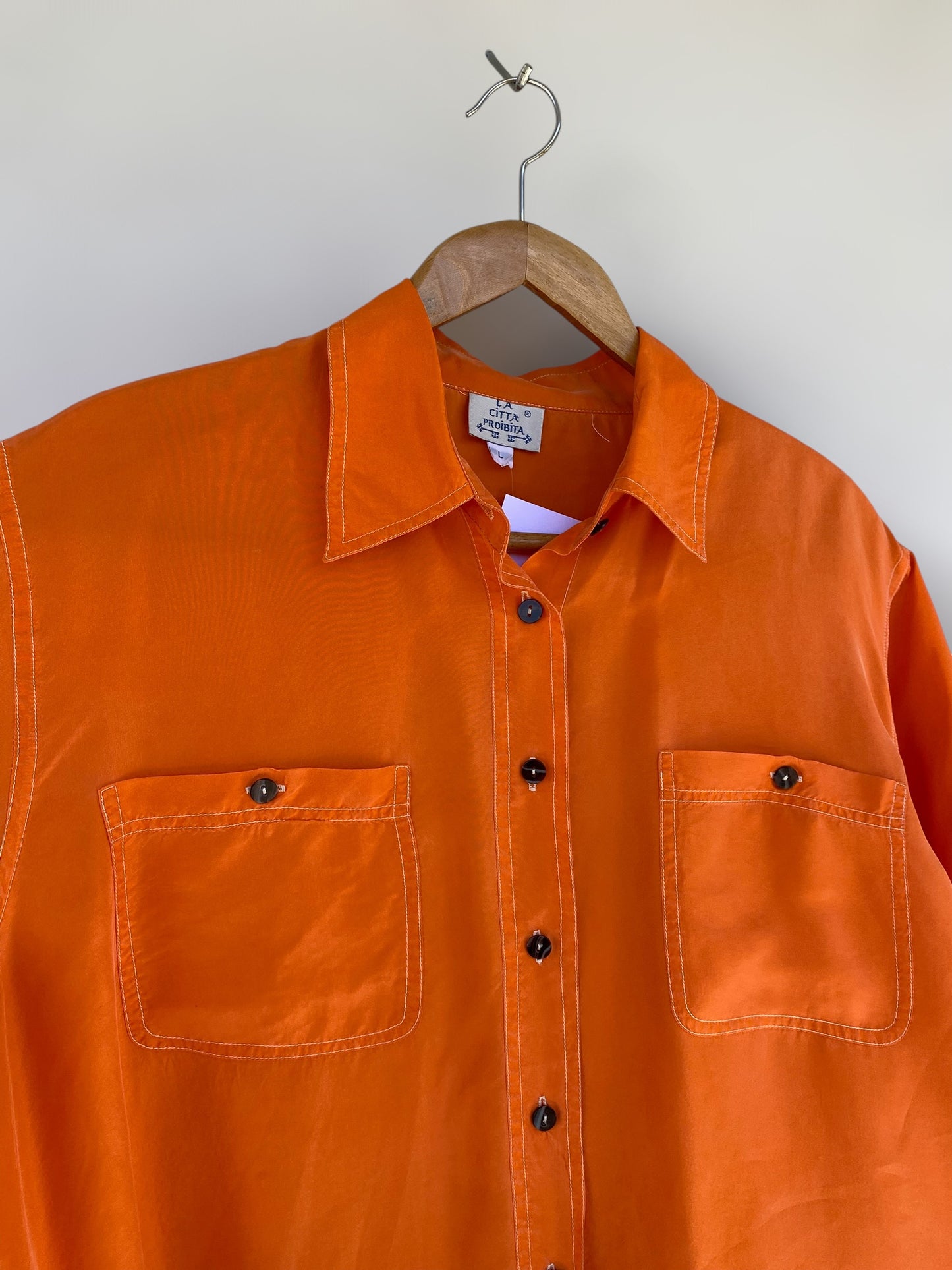 “Mandarin” silk vintage shirt