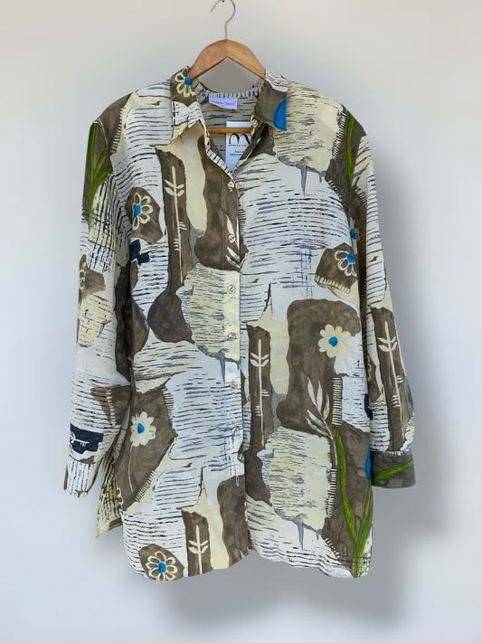 “Flowers on a wall” vintage shirt