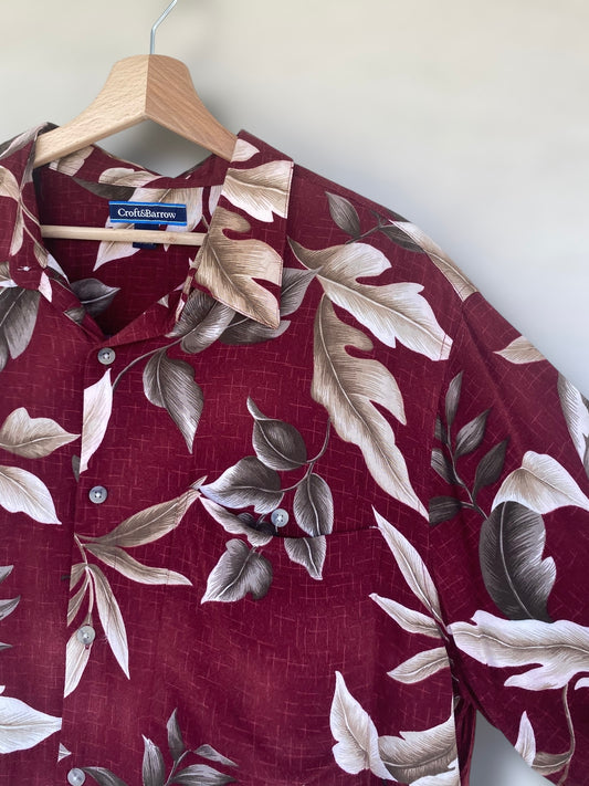 Burgundy Hawaiian vintage shirt