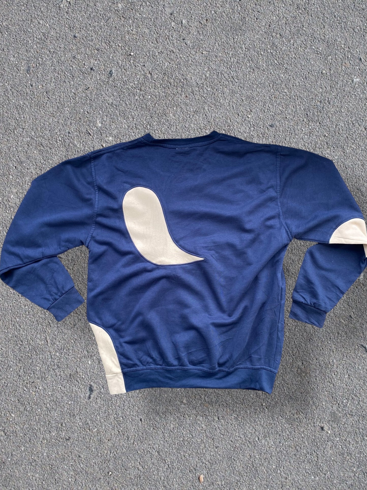 Adidas reworked sweatshirt in blue with beige