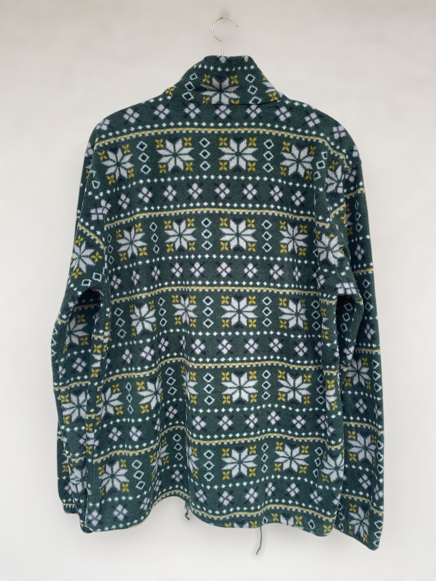 Green snowflakes crazy fleece