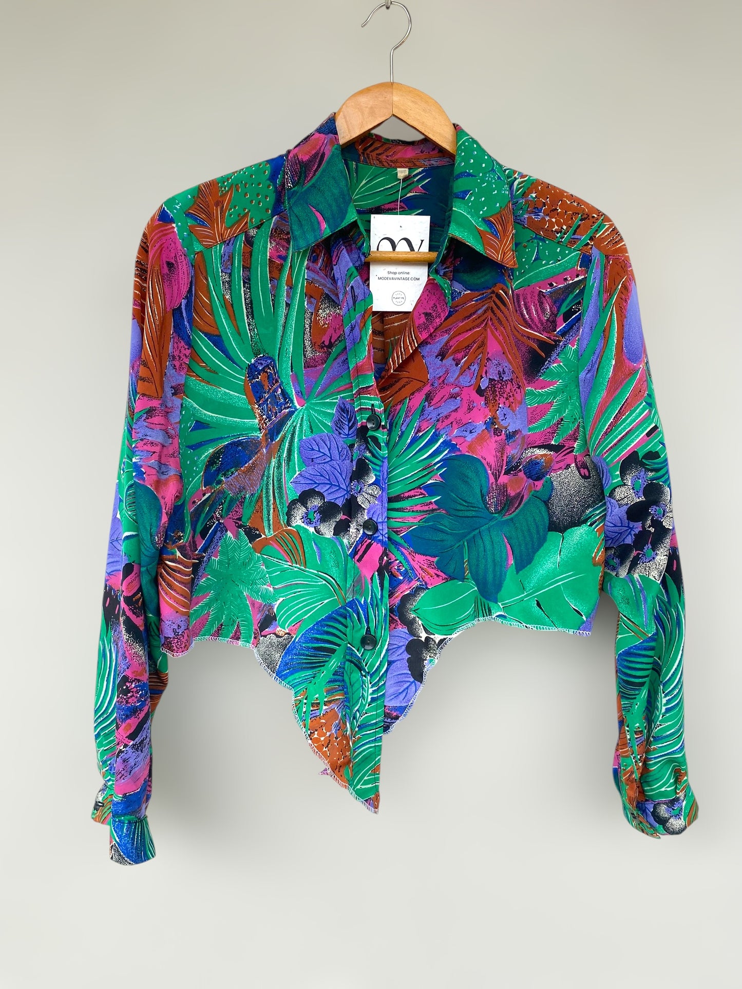 “Vintage jungle” reworked cropped shirt