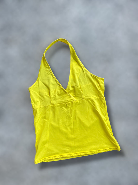 Neon yellow halter top