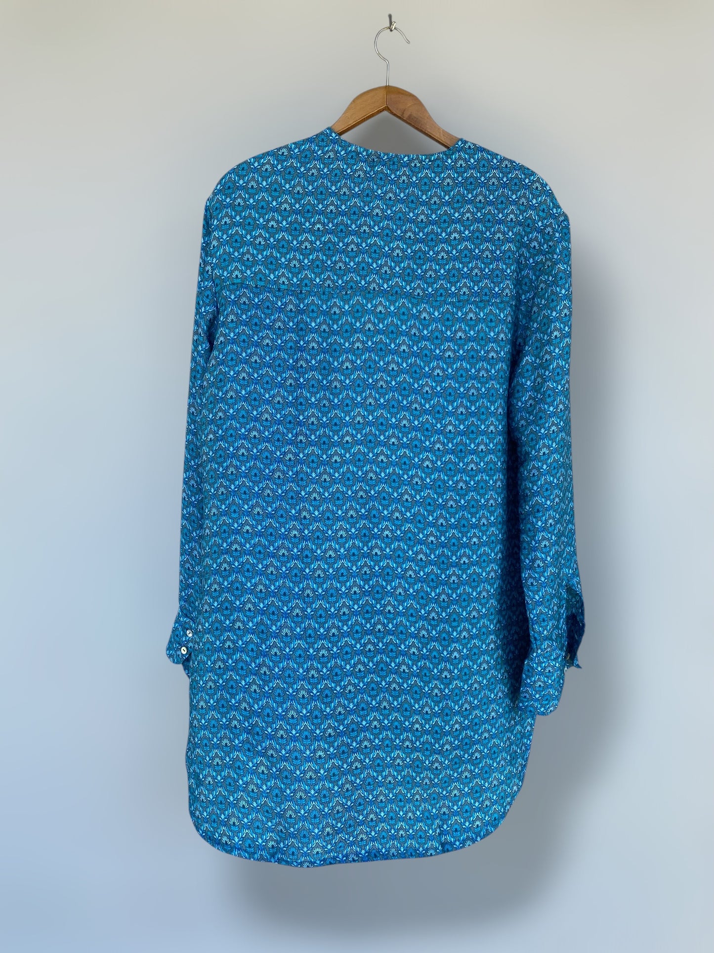 Long silk vintage patterned shirt