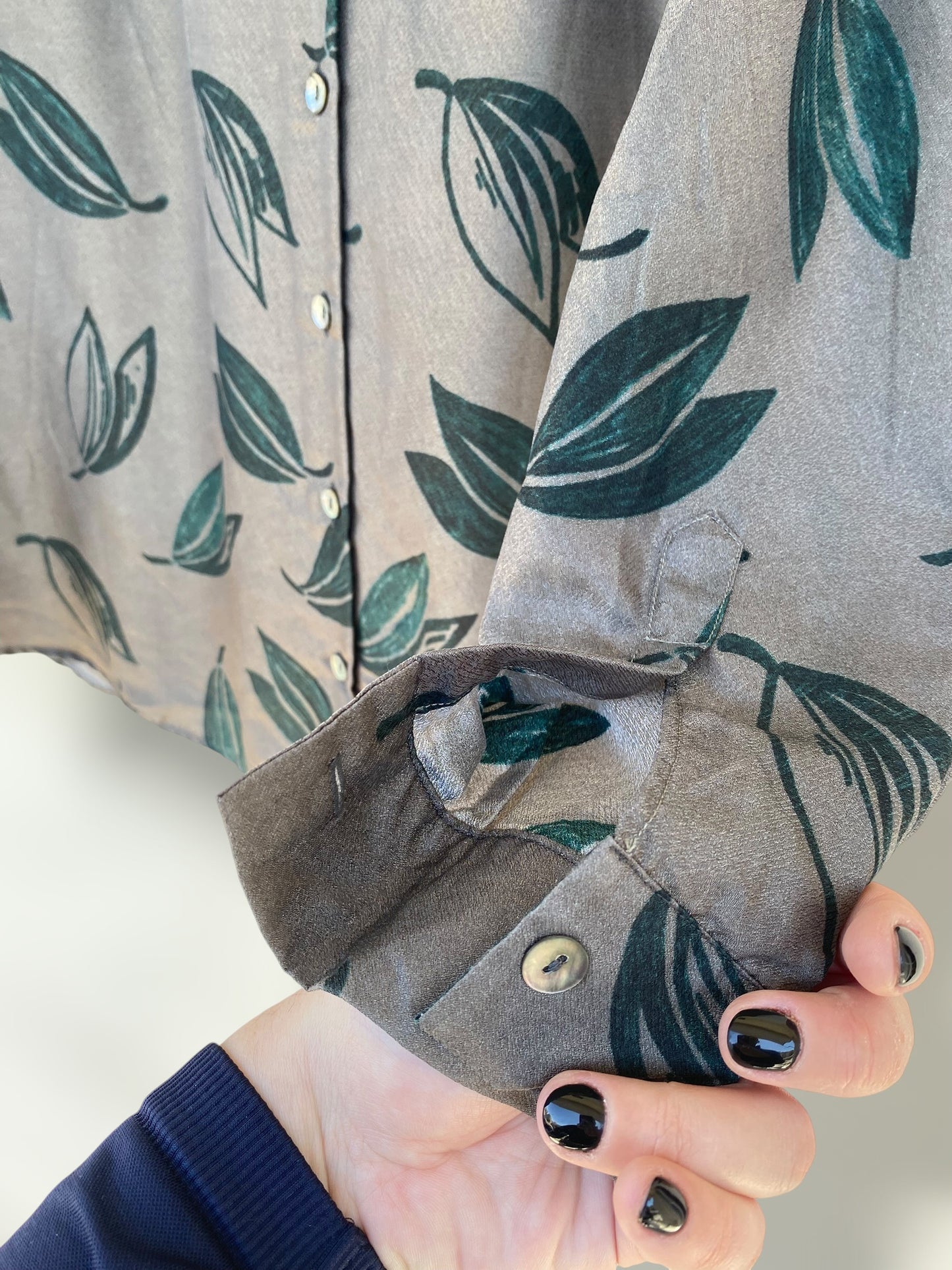 Japanese style side button silk shirt