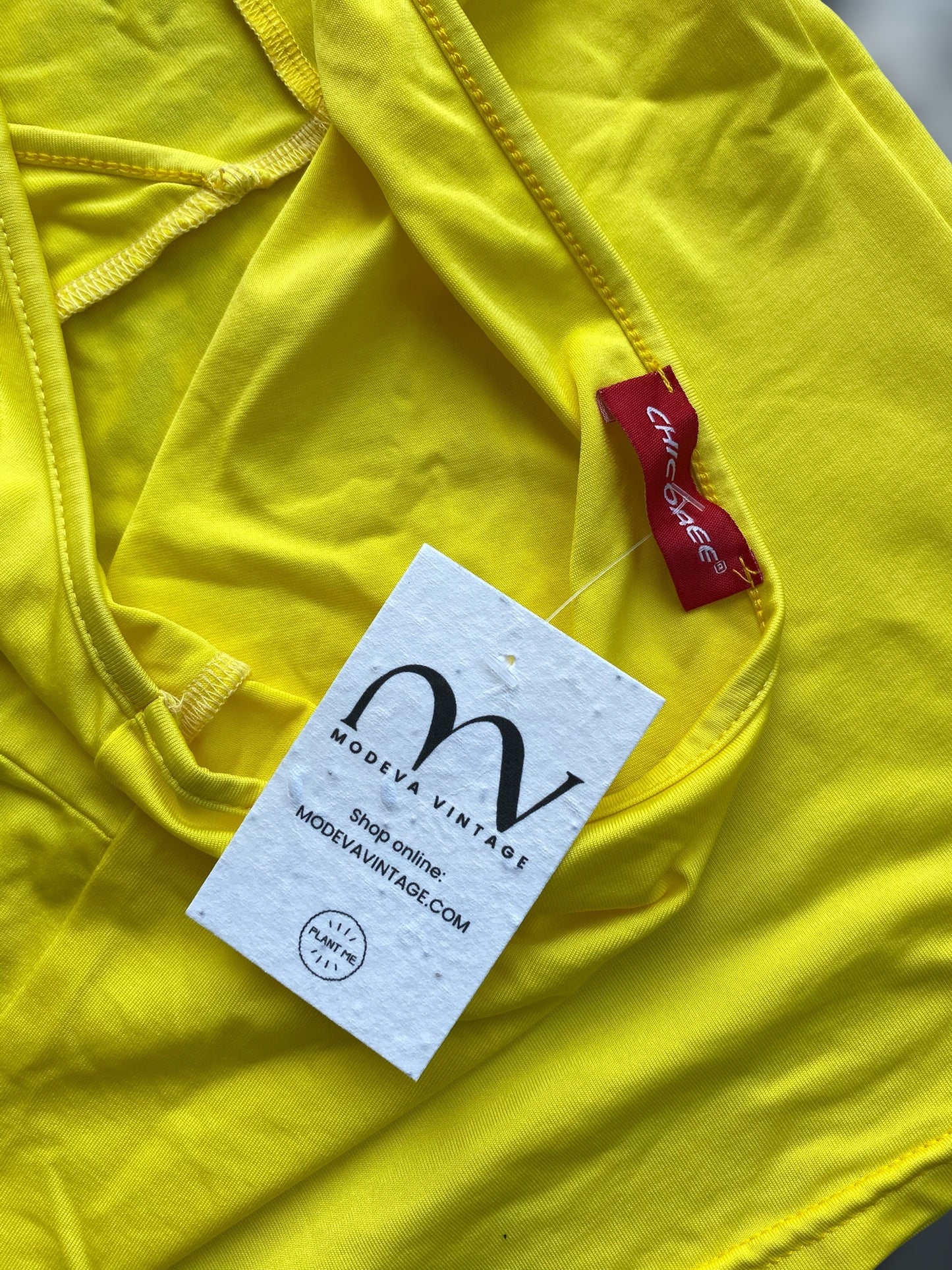 Neon yellow halter top