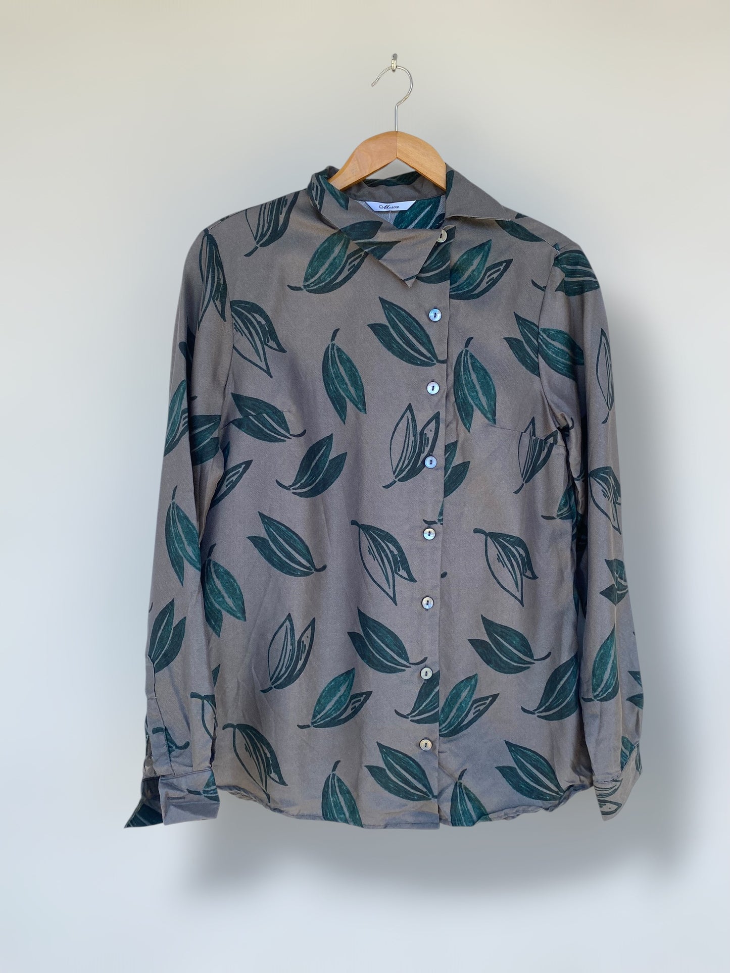 Japanese style side button silk shirt