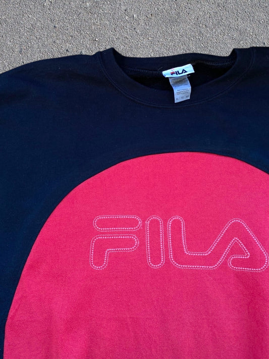 Fila reworked sweatshirt in black with red