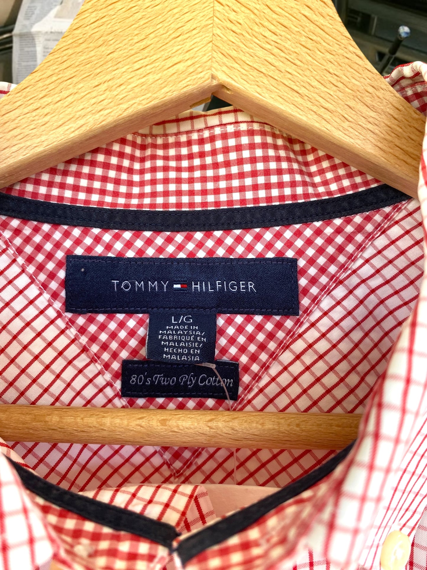 Tommy Hilfiger checkered red with white shirt