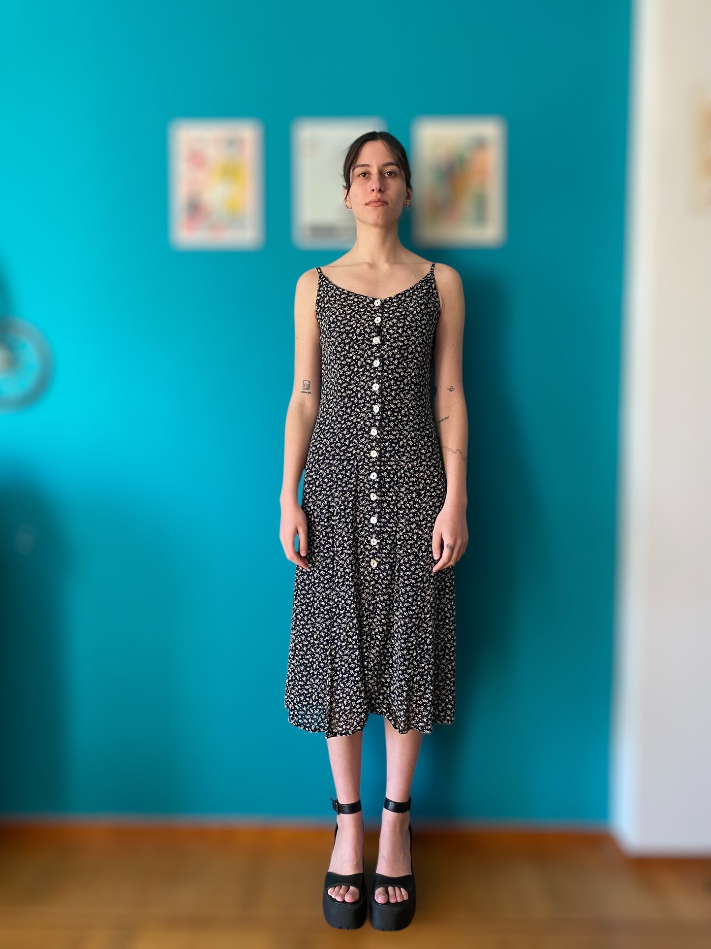 Front button up cottage dress