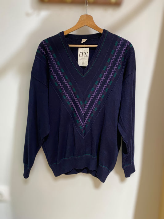Dark purple v neck sweater