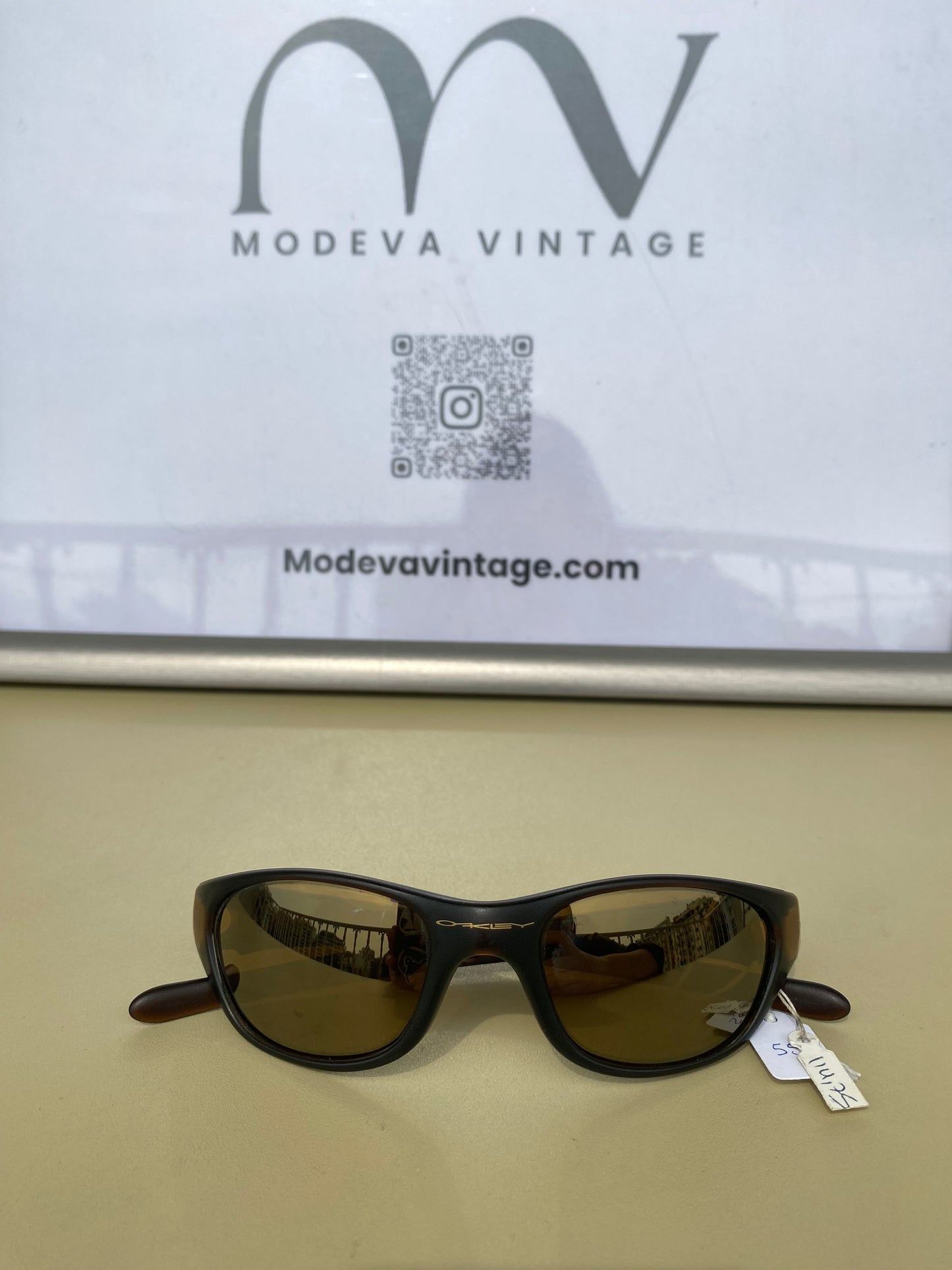 Oakley vintage sunglasses with brown frames and gold lenses