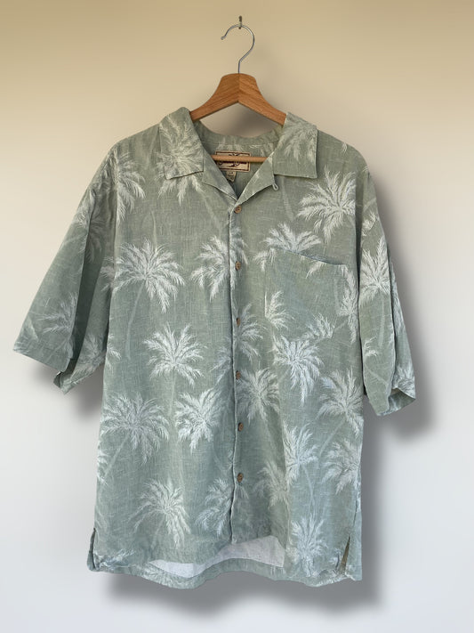 Silk mint Hawaiian shirt
