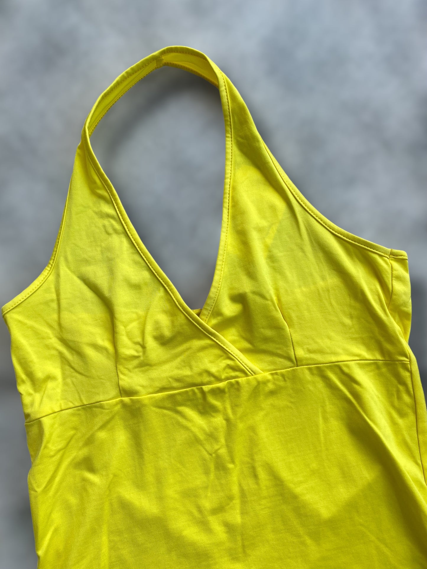 Neon yellow halter top