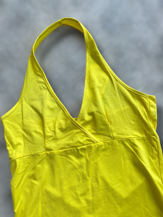 Neon yellow halter top