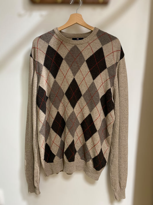 Vintage woolen argyle sweater