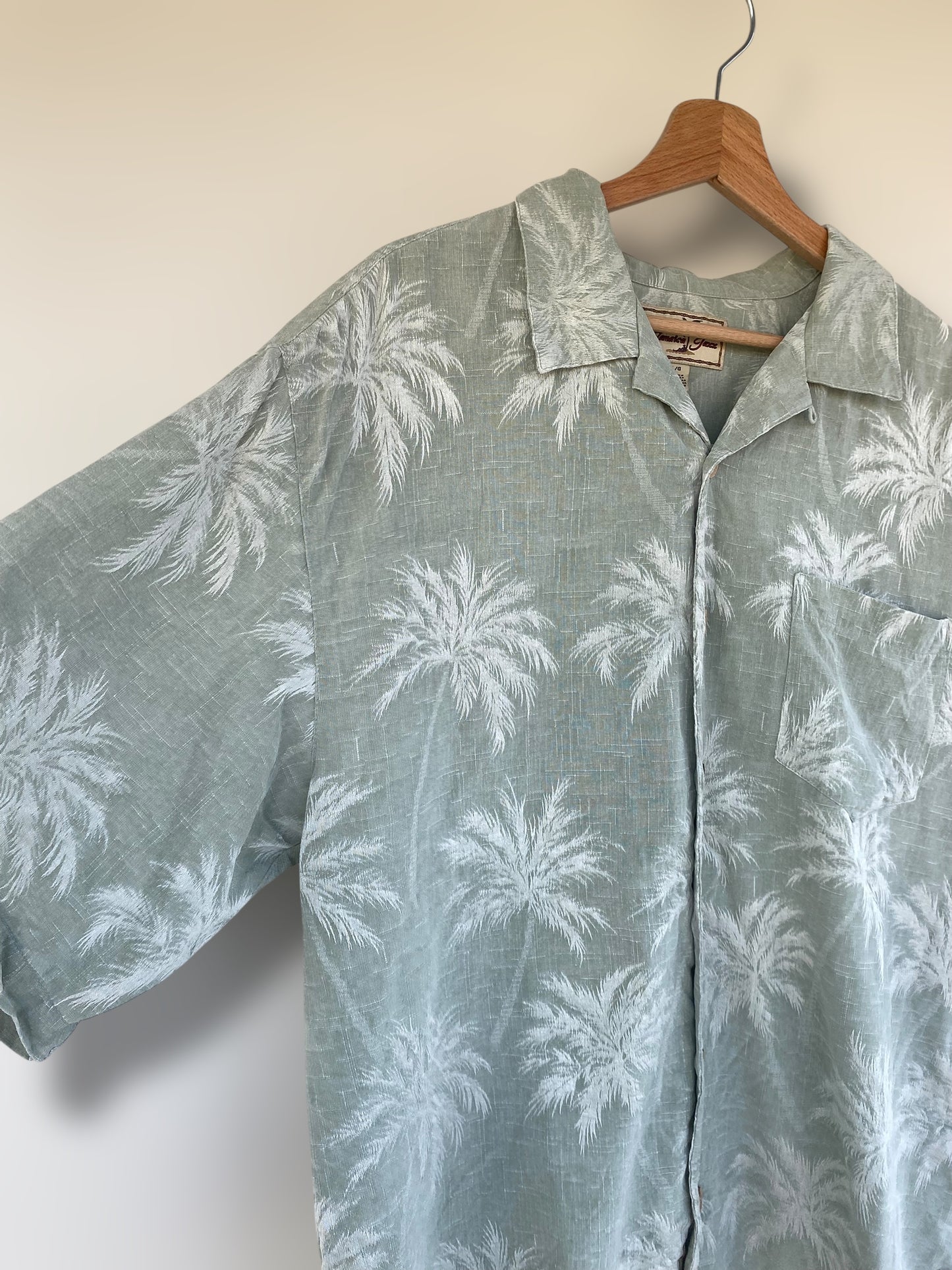 Silk mint Hawaiian shirt