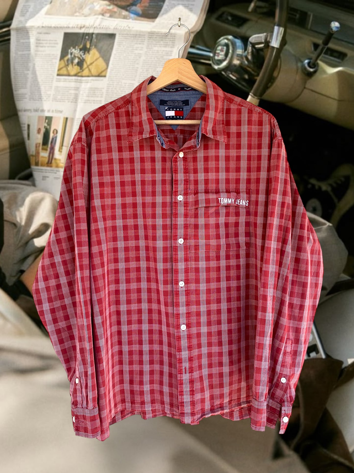 Red checkered Tommy Jeans shirt