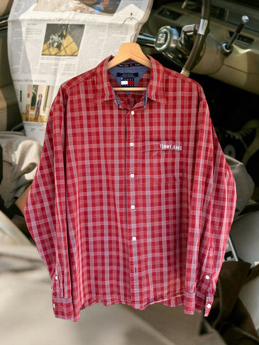 Red checkered Tommy Jeans shirt