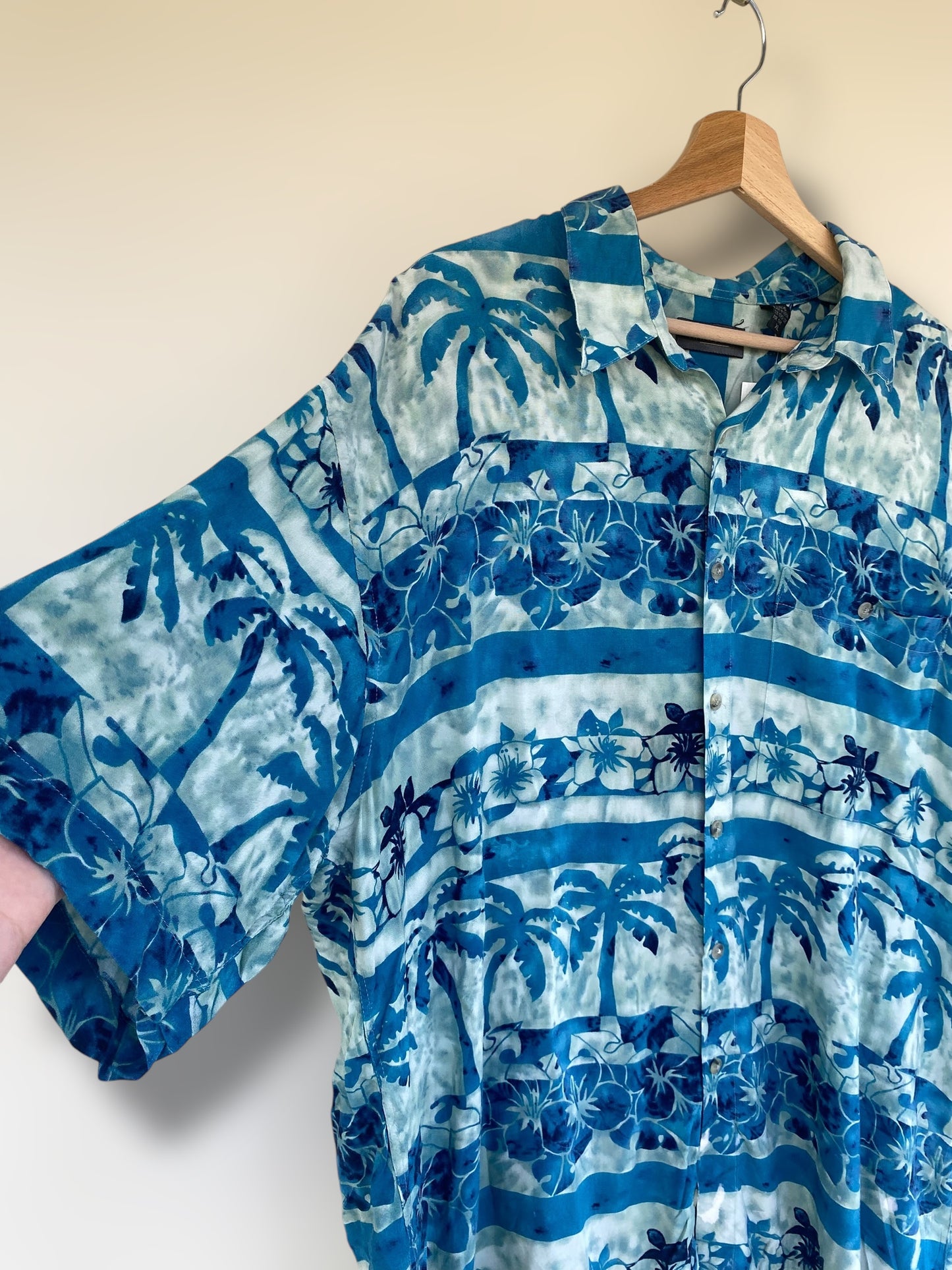 Mixed blues Hawaiian shirt