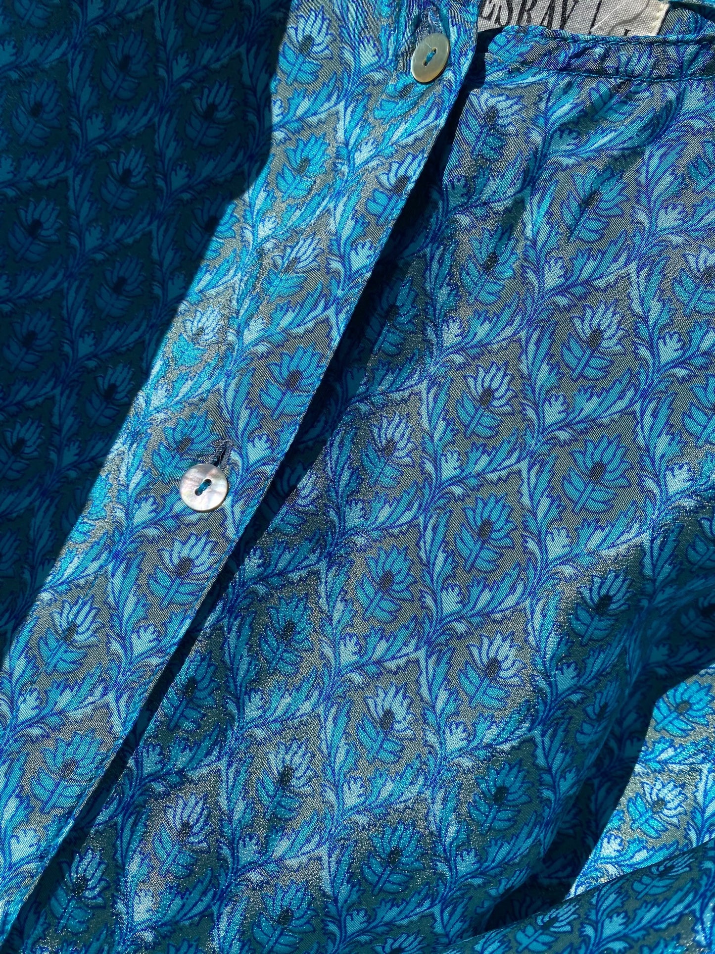 Long silk vintage patterned shirt