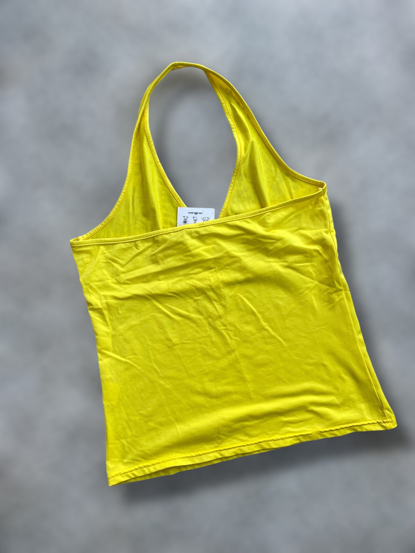 Neon yellow halter top