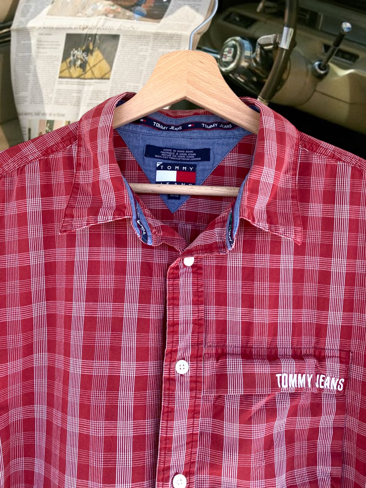 Red checkered Tommy Jeans shirt